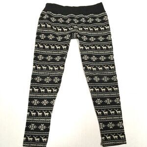 Pink Republic winter deer & snowflake  leggings 6X